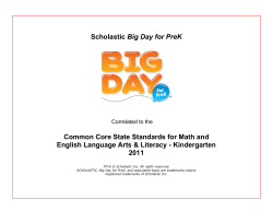 Scholastic Big Day for PreK Common Core State Standards for Math