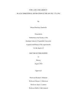 black territorial separatism in the south, 1776