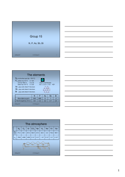 1 Group 15 The elements The atmosphere