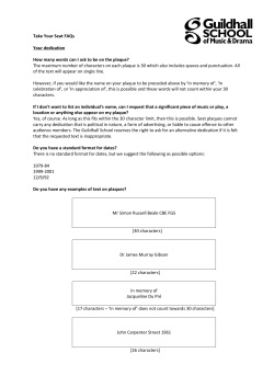 Take Your Seat FAQs Your dedication How many words can I ask to