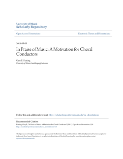 In Praise of Music: A Motivation for Choral
