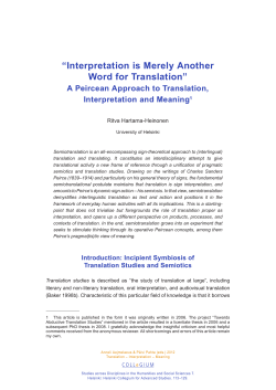 Interpretation is Merely Another Word for Translation