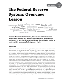 The Federal Reserve System: Overview Lesson