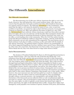 The Fifteenth Amendment