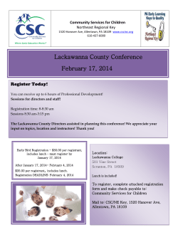 Lackawanna County Conference February 17, 2014