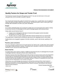 Quality Factors for Grapes and Tender Fruit