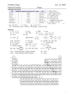 Foothill College Nov. 18, 2009 Chem25 Exam2A Name: