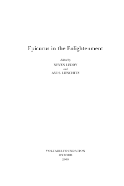 A happiness fit for organic bodies: La Mettrie`s medical Epicureanism