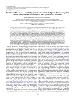 Distribution Models and a Dated Phylogeny for Chilean Oxalis