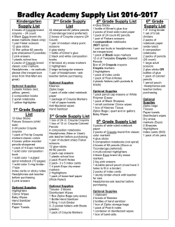 Bradley Academy Supply List 2016-2017