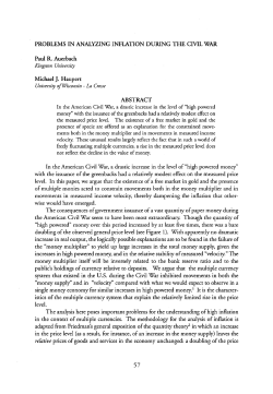 PROBLEMS IN ANALYZING INFLATION DURING THE CIVIL WAR