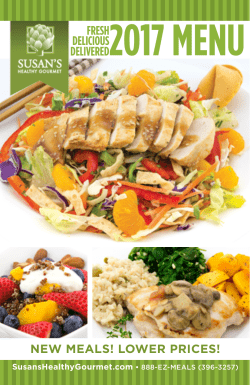Menu - Susan`s Healthy Gourmet