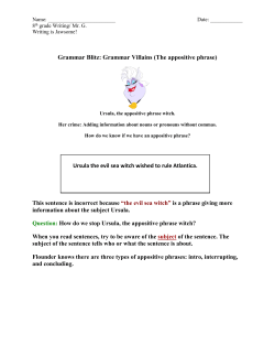 Grammar Blitz: Grammar Villains (The appositive phrase)