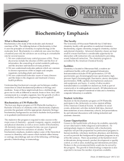 Biochemistry Emphasis - University of Wisconsin