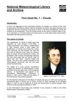 NMLA Fact Sheet No 1 - Clouds