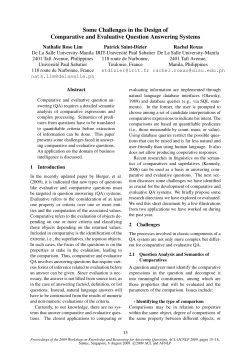 Some Challenges in the Design of Comparative and Evaluative