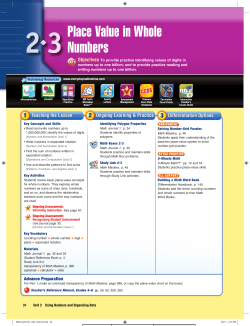 Place Value in Whole Numbers