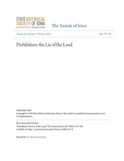 Prohibition: the Lie of the Land