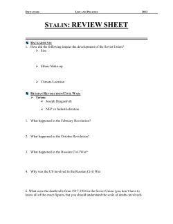 STALIN: REVIEW SHEET