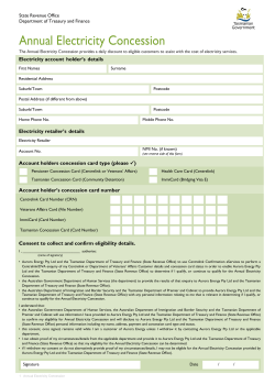 Annual Electricity Concession