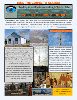 Arenas2Alaska - Arenas in Alaska, Radio Ministry, VFCM
