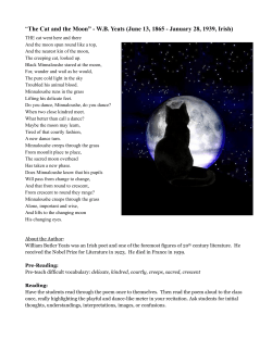 “The Cat and the Moon” - WB Yeats (June 13