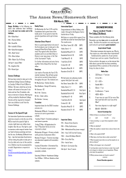 The Annex News/Homework Sheet