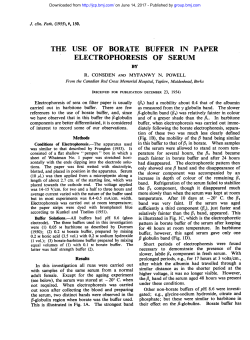 the use of borate buffer in paper electrophoresis of serum