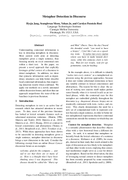 Metaphor Detection in Discourse - Association for Computational