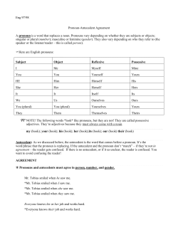 Pronouns and Antecedents