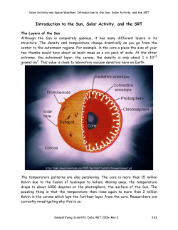 Introduction to the Sun, Solar Activity, and the SRT