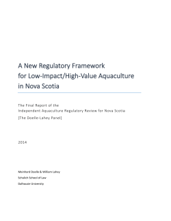 New Regulatory Framework for Low-Impact/High