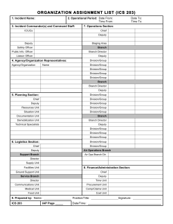 ORGANIZATION ASSIGNMENT LIST (ICS 203)