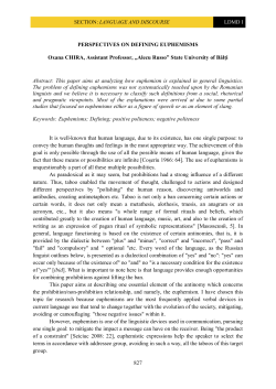 827 PERSPECTIVES ON DEFINING EUPHEMISMS Oxana CHIRA