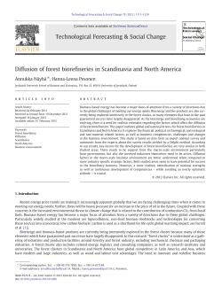 Diffusion of forest biorefineries in Scandinavia and North America