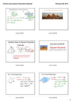 Surface Area Square Pyramids.notebook