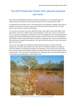 The 2015 Paraburdoo Floods, MTS, placenta propulsia and more!