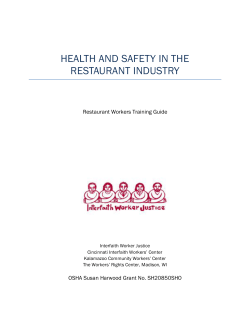 health and safety in the restaurant industry