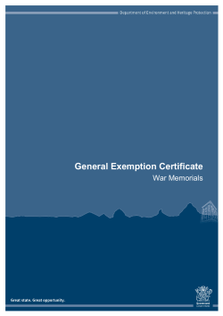 This General Exemption Certificate: War Memorials