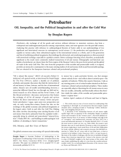 Petrobarter - Department of Anthropology, Yale University