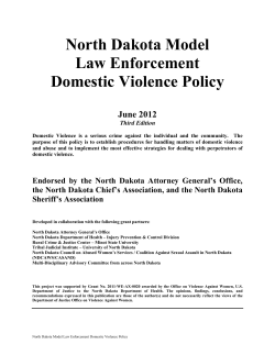 North Dakota Model Law Enforcement Domestic Violence Policy