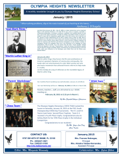 January - Olympia Heights Elementary