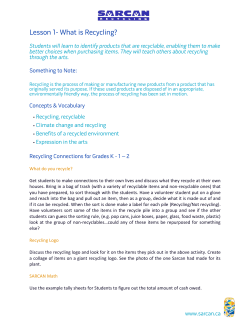 Lesson 1- What is Recycling?
