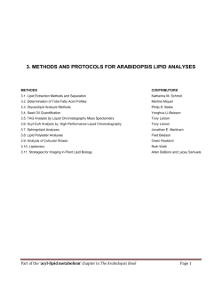 3. methods and protocols for arabidopsis lipid analyses