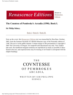 The Countess of Pembroke`s Arcadia.