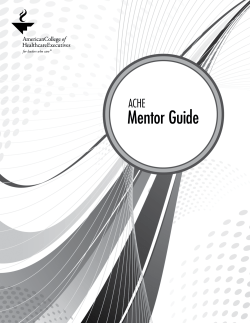Mentor Guide - American College of Healthcare Executives