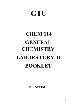 CHEM 114 GENERAL CHEMISTRY LABORATORY