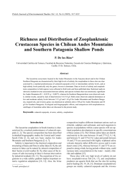 Richness and Distribution of Zooplanktonic Crustacean Species in