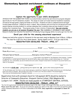 Elementary Spanish enrichment continues at Starpoint!