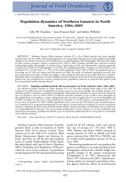 Population dynamics of Northern Gannets in North America